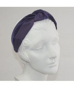 Purple Bengaline & Plum Velvet Center Turban Headband