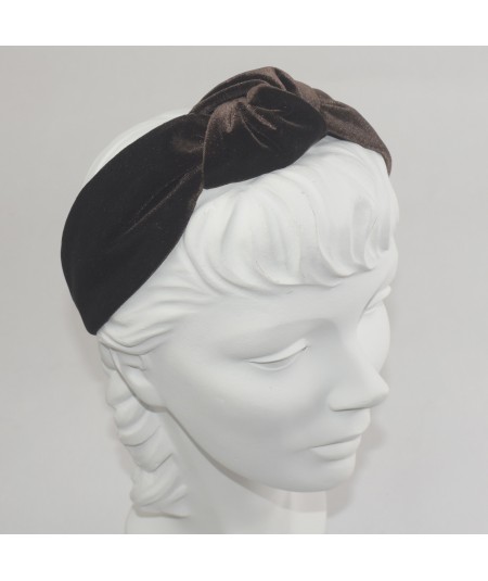 Brown Velvet Harlow Turban Headband