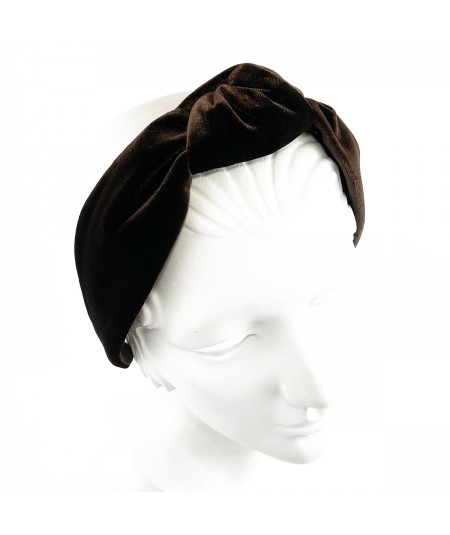 Brown Velvet Blair Turban Headband