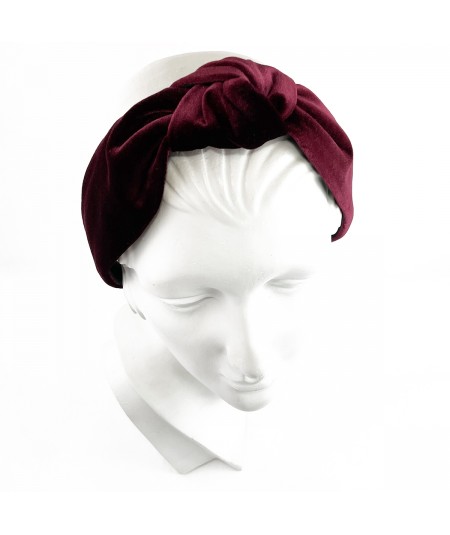 Burgundy Velvet Blair Turban Headband