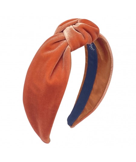 Orange Velvet Center Turban Headband