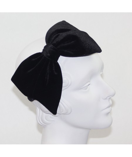 Black Velvet Large Bow Headpiece