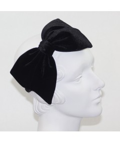 Black Velvet Large Bow Headpiece