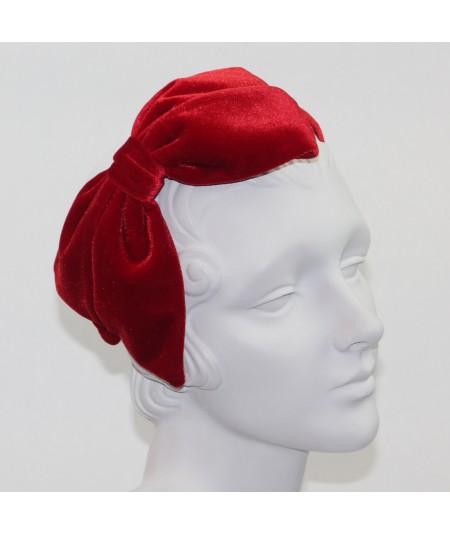 Red Velvet Large Bow Headpiece