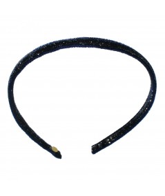 Navy Sparkle & Glitter Velvet Basic Headband