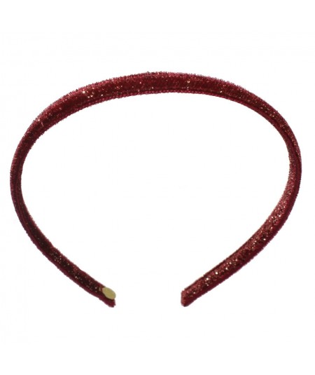 Wine Sparkle & Glitter Velvet Basic Headband