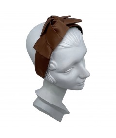 Cocoa Satin Fortune Cookie Headband