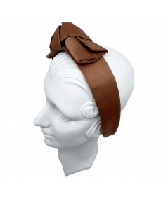 Cocoa Satin Fortune Cookie Headband