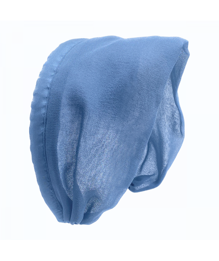 Dusty Blue Silk Chiffon Scarf Headband