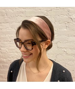 Blush Velvet Wide Headband worn by Mariah Grumet