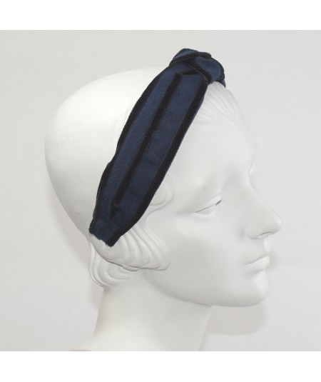 Navy with Black Turban Headband