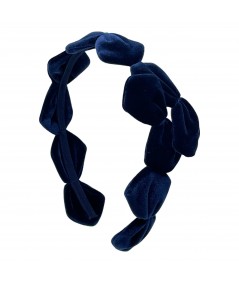 Navy  velvet bow headband