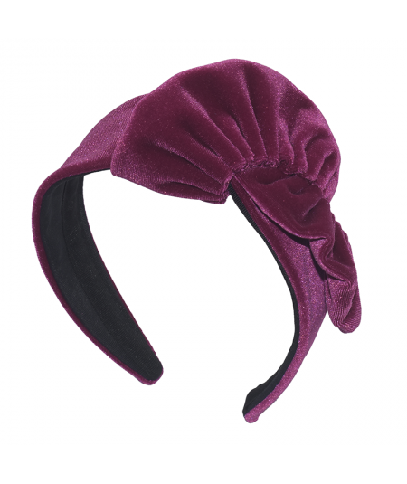 Rapsberry Velvet Swirl Turban Headband