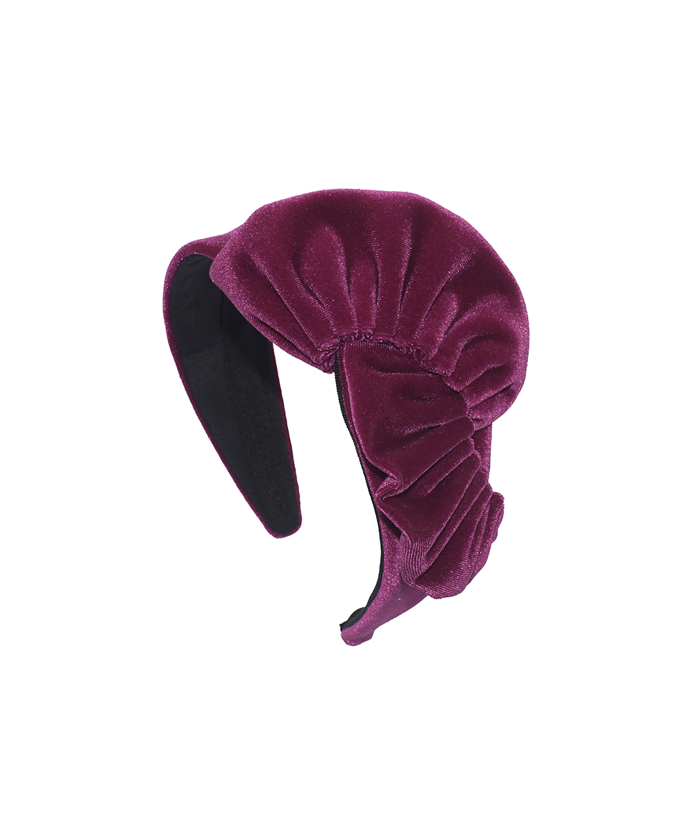 Raspberry Velvet Swirl Turban Headband