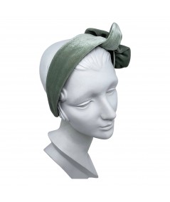 Celedon Velvet Swirl Turban Headband