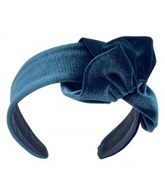 Teal Velvet Swirl Turban Headband