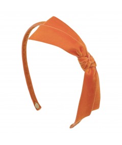 Orange Velvet Side Bow Headband