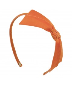 Orange Velvet Side Bow Headband