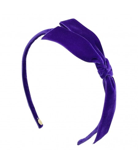 Purple Velvet Side Bow Headband