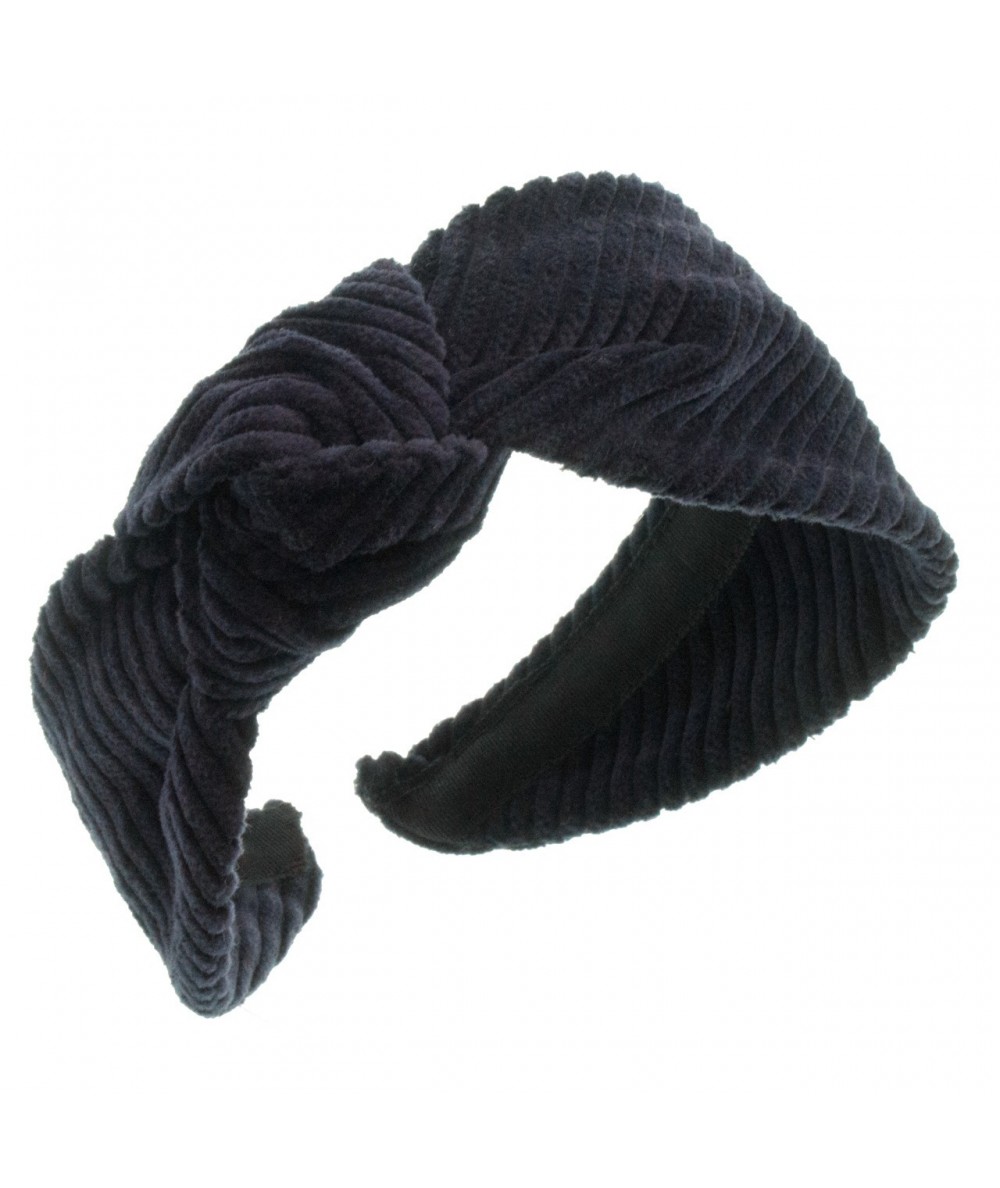 Navy Corduroy Side Turban Headband