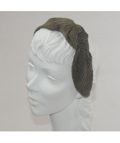 Beige Amber Corduroy Side Turban Headband
