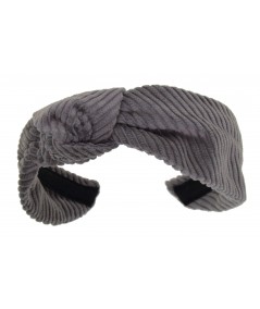Grey Corduroy Side Turban Headband
