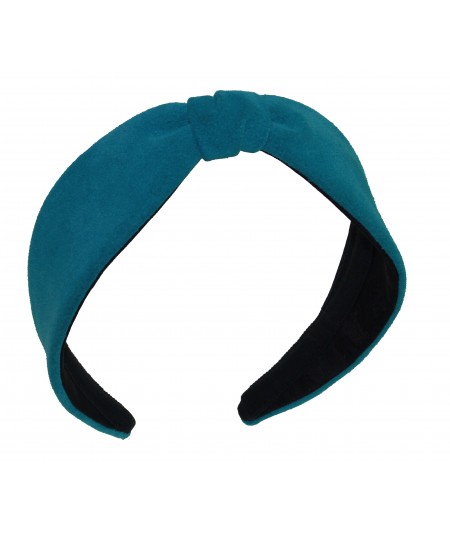 Turquoise Suede Center Divot Headband Turquoise