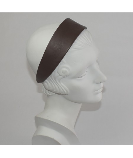 Chestnut Leather Wide Headband