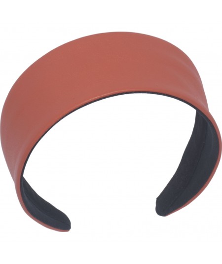 Coral Leather Wide Headband
