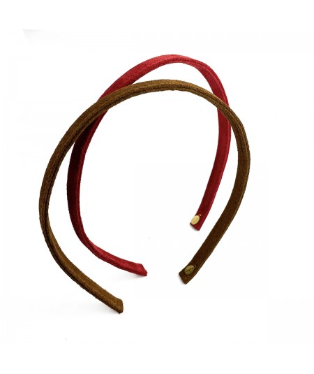 Red - Peanut Suede Skinny Headband