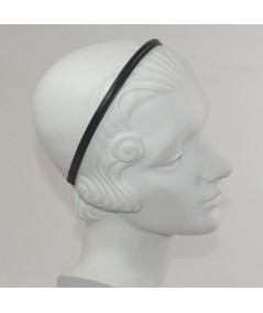Black Leather Skinny Headband