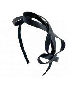 Black Leather Loop Headpiece