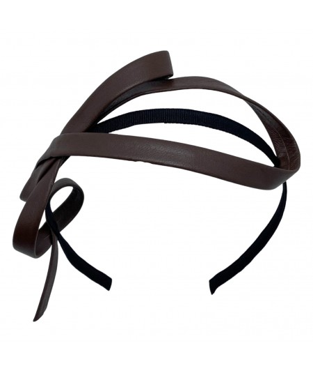 Mahogany Leather Loop Headpiece