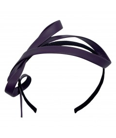 Violet Leather Loop Headpiece
