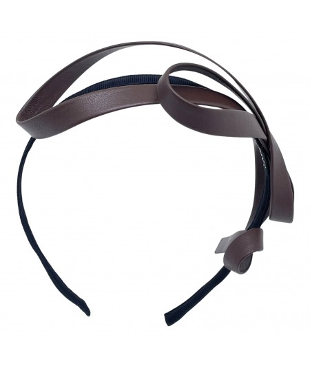 Chestnut Leather Loop Headpiece