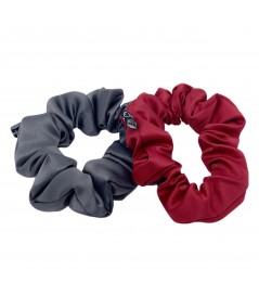 Charcoal - Rouge Satin Scrunchies