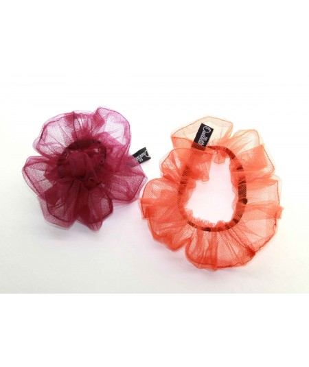 Berry  - Orange ponytail holder hair elastic scrunchie