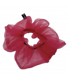 Red Tulle Wide Scrunchie