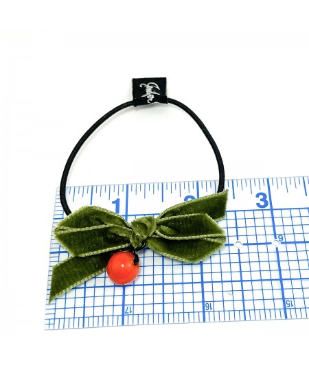 Moss Bow with Tomato Hair Elastic