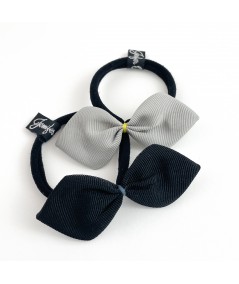 Grey with Yellow - Black with Pigeon Grosgrain Kiss Hair Elastic