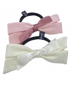 Faille Bow with Satin Knot Ponytail Holder