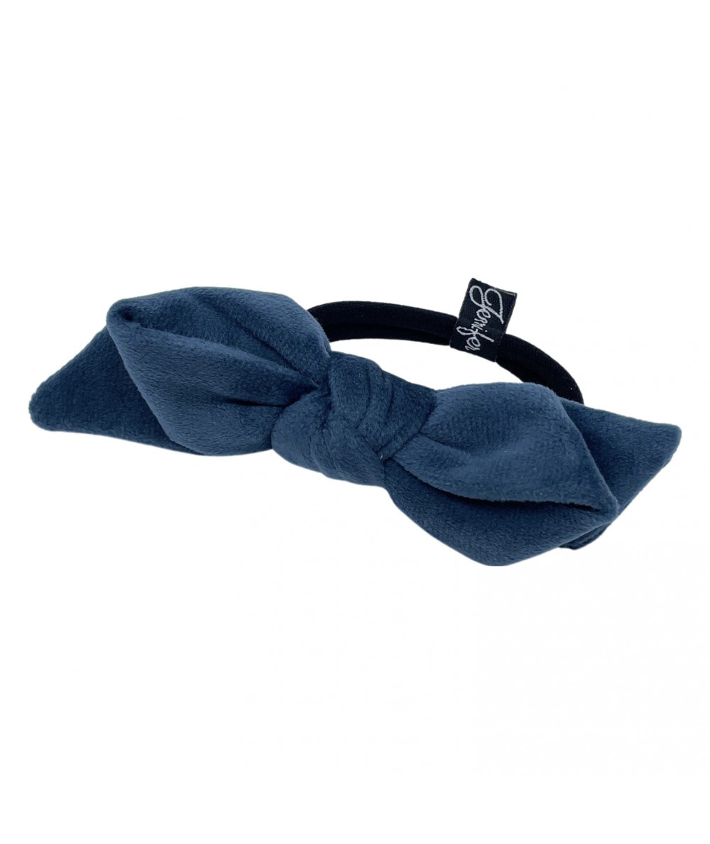 Paris Blue bow ponytail holder
