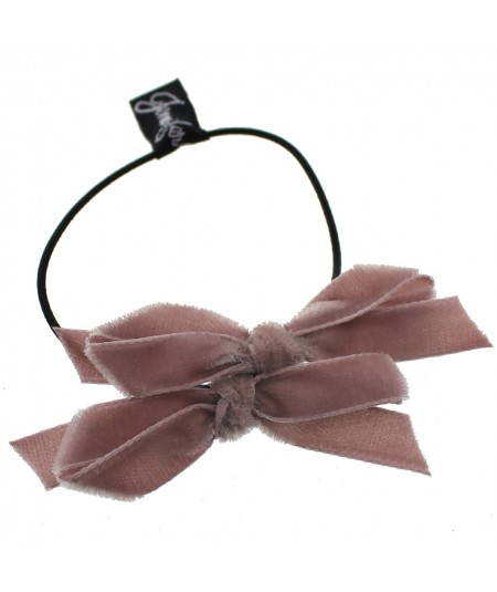 Blush Double bow velvet hair tie & bracelet