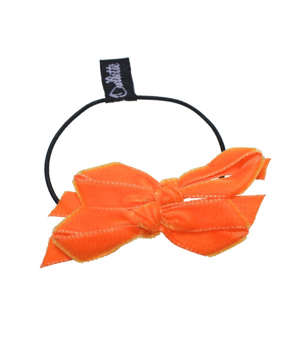 Orange Double bow velvet hair tie & bracelet