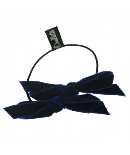 Navy Double bow velvet hair tie & bracelet