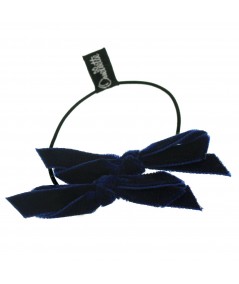 Navy Double bow velvet hair tie & bracelet
