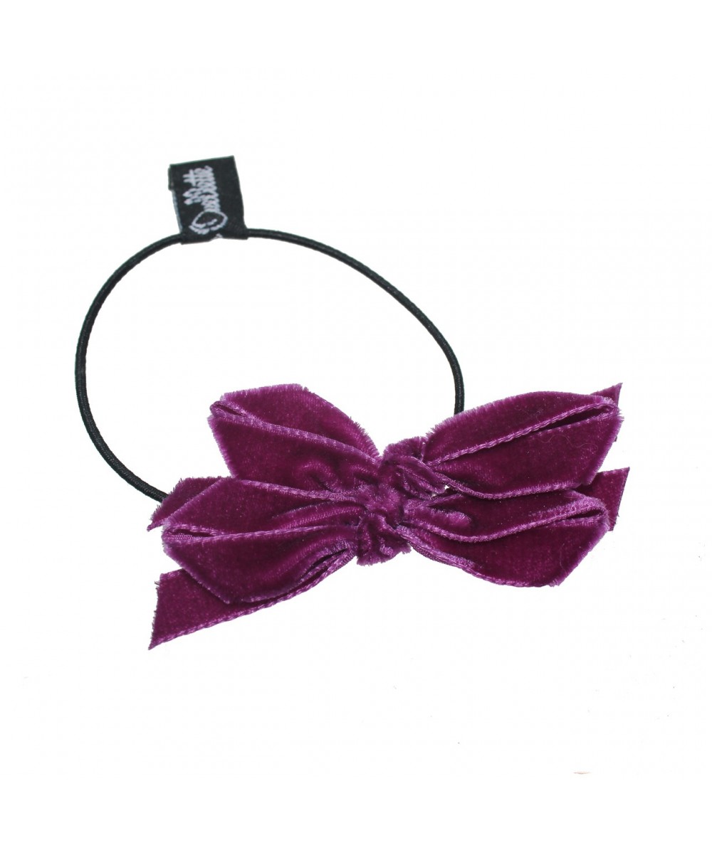 Fuchsia Double bow velvet hair tie & bracelet