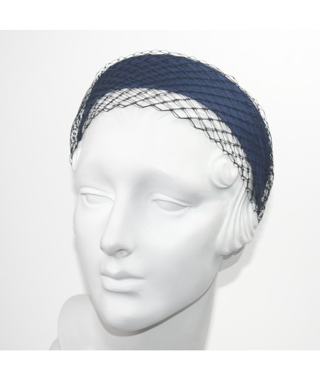 Medium Blue Denim with Black Veiling Headband