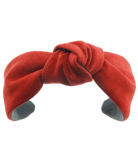 Red Suede Center Turban Headband