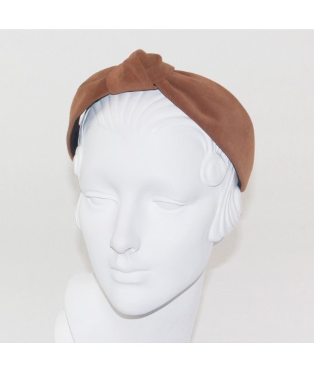Peanut Suede Center Turban Headband